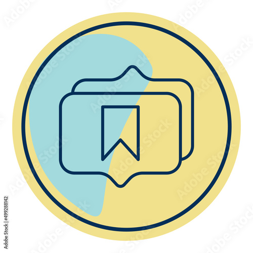 bookmark and chat balloon icon