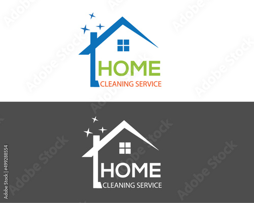 Home Cleaning  Eco Friendly with shiny Vector Logo Design
