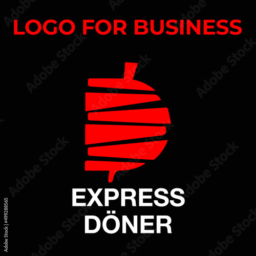 Logo for business.{express doner burger} red color
