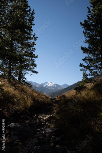mountain and clouds