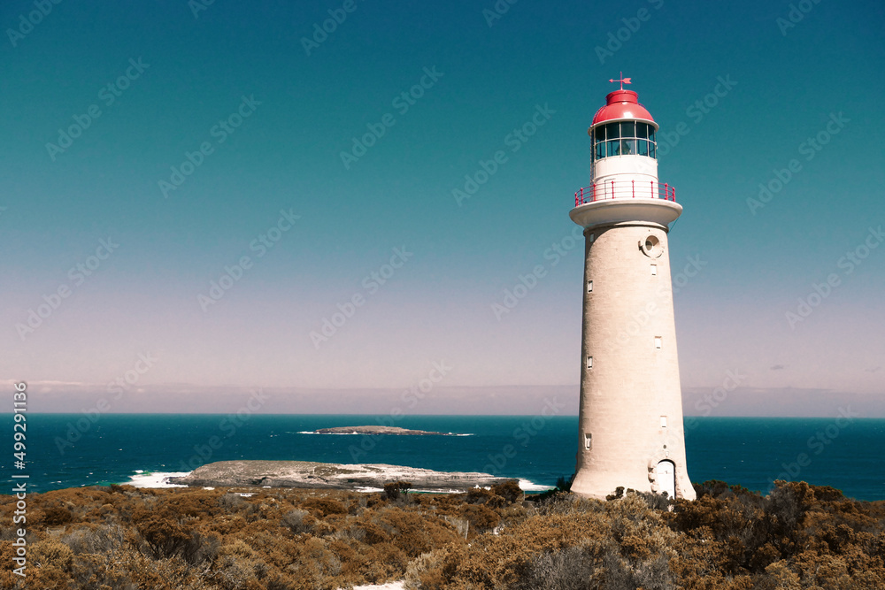 Cape Du Couedic Lighthouse located on Kangaroo Island with majestic ocean view