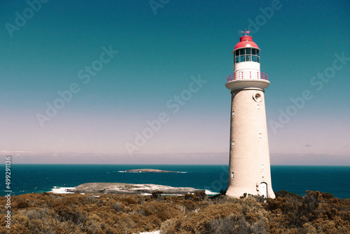Cape Du Couedic Lighthouse located on Kangaroo Island with majestic ocean view
