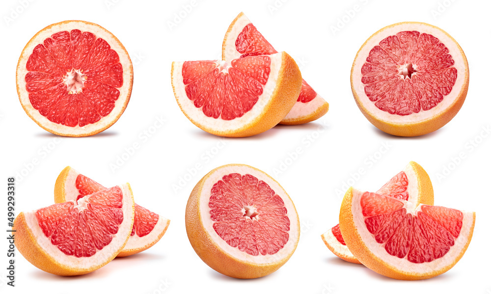 Grapefruit set isolated on white background Grapefruit set isolated on white background