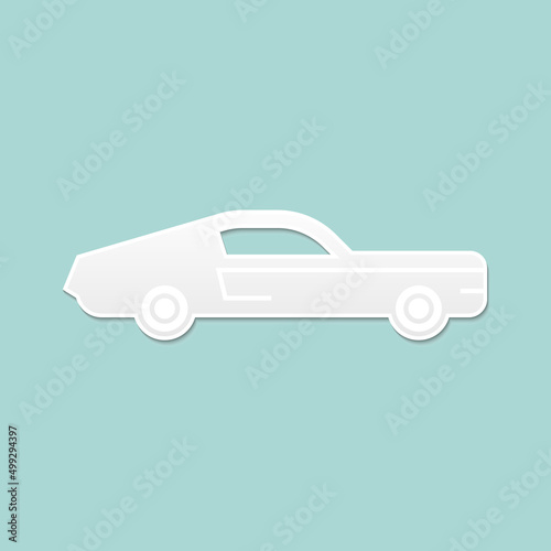 abstract background for car side view, paper cut, vector illustrations