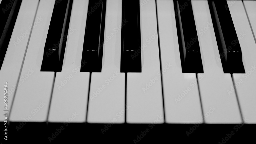 Black and white keys on the piano Black and white keys on the piano