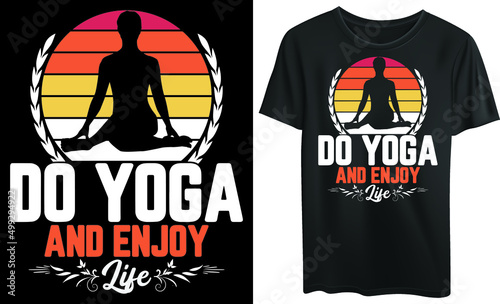 
Do yoga and enjoy life typography t-shirt design, yoga, vintage, vector