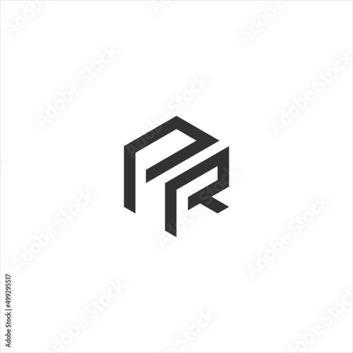 letter PR logo design. monogram geometric RP logotype
