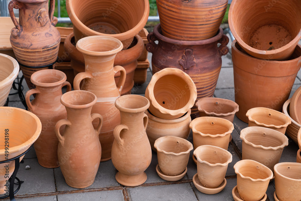 Lots of handmade clay pots. Lots of handmade clay pots.