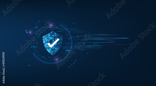 Fotografia Abstract security digital technology background