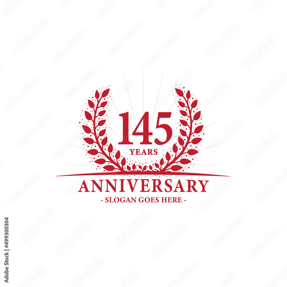 Obraz premium 145 years celebrating anniversary logo. 145th years anniversary design template. Vector and illustration. 