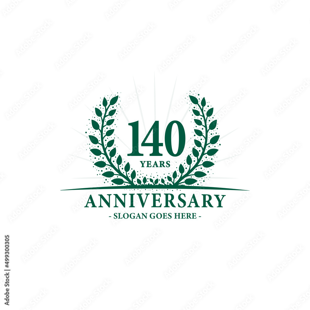 140 years celebrating anniversary logo. 140th years anniversary design template. Vector and illustration. 