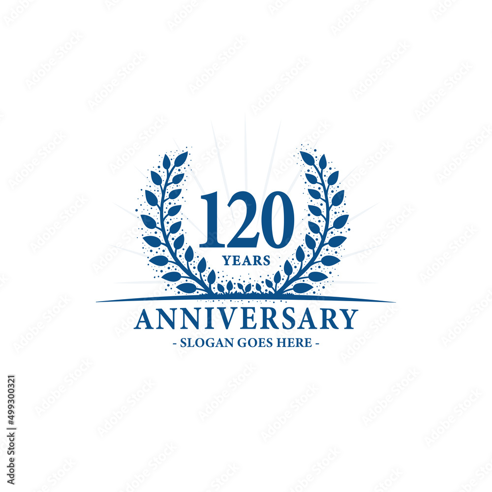 120 years celebrating anniversary logo. 120th years anniversary design template. Vector and illustration. 120 years celebrating anniversary logo. 120th years anniversary design template. Vector and illustration.