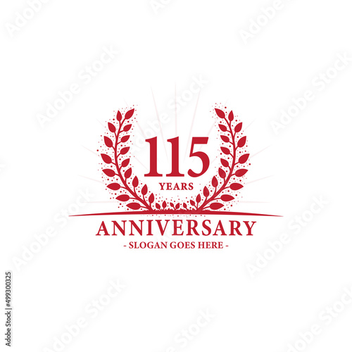 115 years celebrating anniversary logo. 115th years anniversary design template. Vector and illustration. 