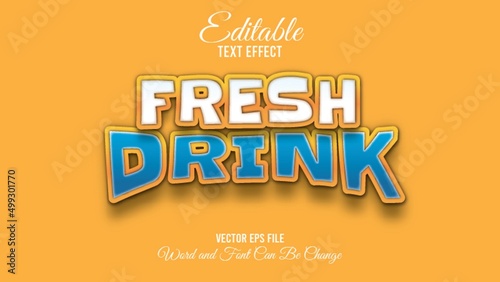 Fresh drink editable text effect style