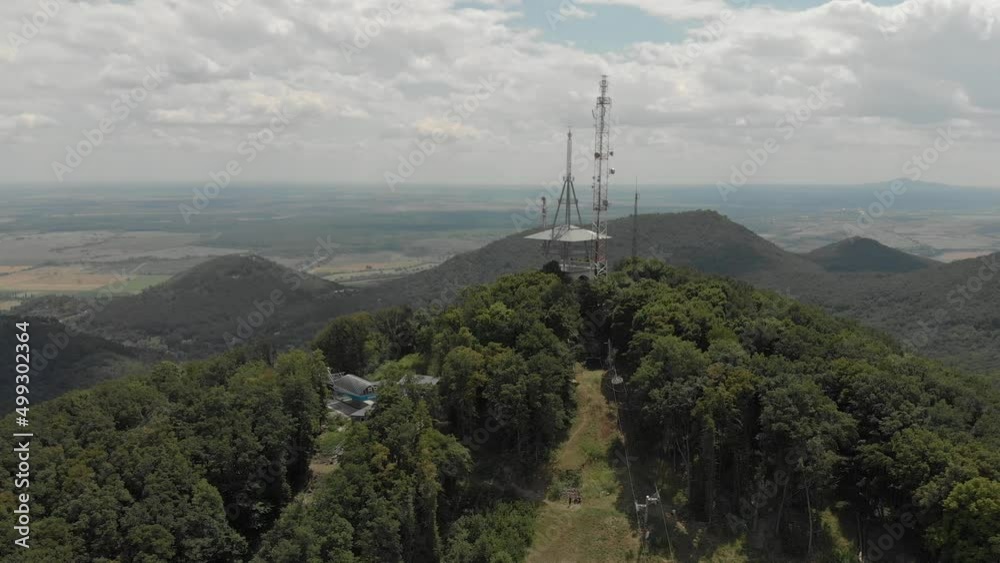 Cinematic 4K aerial drone orbit shot of the Magashegy Viewpoint, Zemplén Adventure Parkr and Bob track in Sátoraljaújhely, Borsod-Abaúj-Zemplén county, Hungary Cinematic 4K aerial drone orbit shot of the Magashegy Viewpoint, Zemplén Adventure Parkr and Bob track in Sátoraljaújhely, Borsod-Abaúj-Zemplén county, Hungary