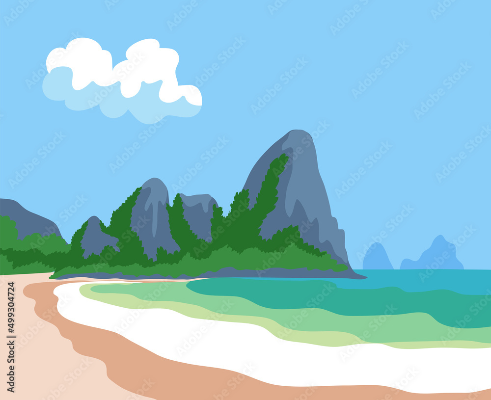 Thailand beach illustration backgound