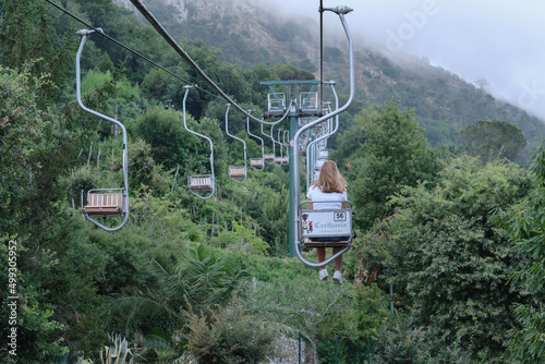 Cable car in Capri Island, Italy.