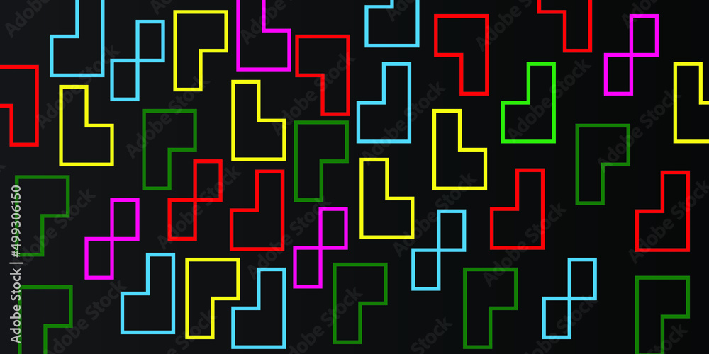 Abstract colorful figure and black background