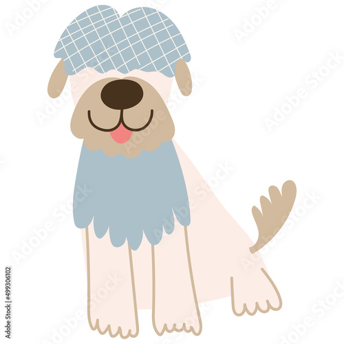 Old English Sheepdog Breed on isolated background. Vector illustration.
