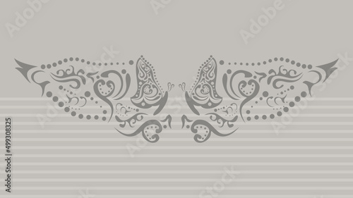 tribal butterfly tattoo background in vector format