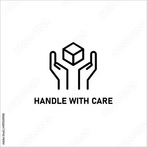 Handle with care icon. Cargo service symbol. Vector illustartion