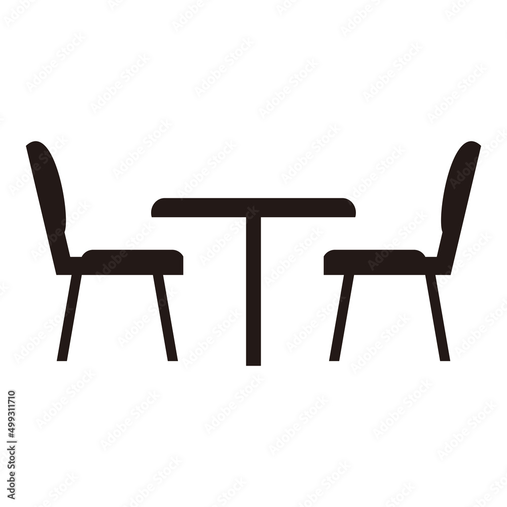 Fototapeta premium table and chairs icon vector illustration sign
