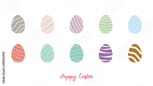 Hand drawn easter day eggs set vector  in happy easter day isolated on white  background   illustration  Vector EPS 10