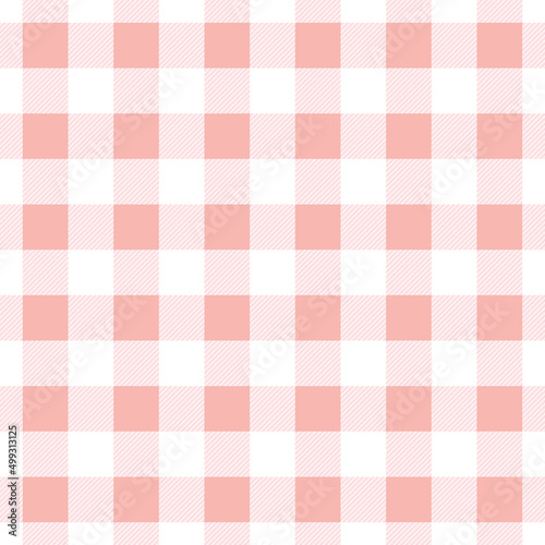 Gingham plaid, pastel pink seamless repeat pattern