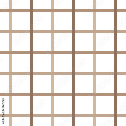 Brown and white checkered pattern, seamless vector repeat tile