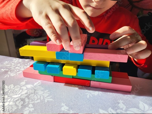 playing with blocks