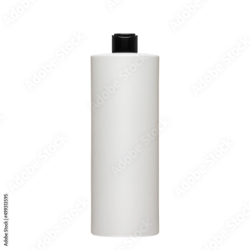 Cosmetic bottles with lid isolated on white background. Bottle with hand sanitizer. Antimicrobial liquid gel. Hand hygiene. Shampoo bottle. Medicine bottle. Liquid soap.
