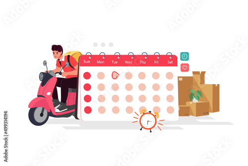 Date of Delivery vector. filled flat sign for mobile concept and web design. Calendar with package box glyph icon. Symbol, logo illustration.