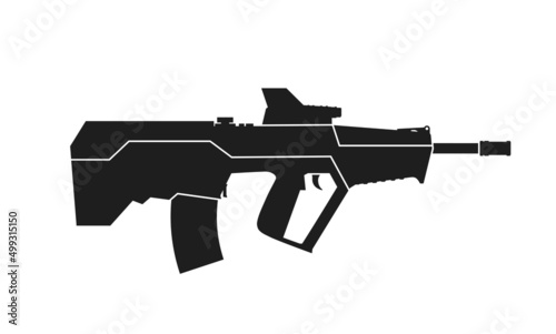 israeli assault rifle tavor tar-21. weapon and army symbol. isolated vector image for military design photo