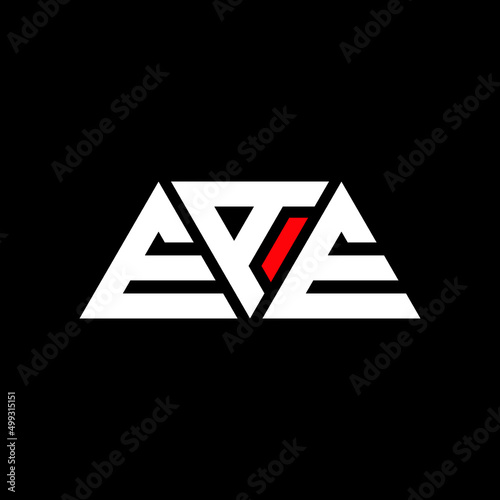 EAE triangle letter logo design with triangle shape. EAE triangle logo design monogEAm. EAE triangle vector logo template with red color. EAE triangular logo Simple, Elegant, and Luxurious Logo... photo