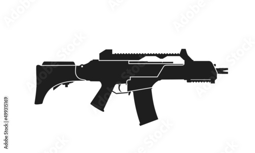 heckler and koch g36 assault rifle. weapon and gun icon. isolated vector image for military concepts