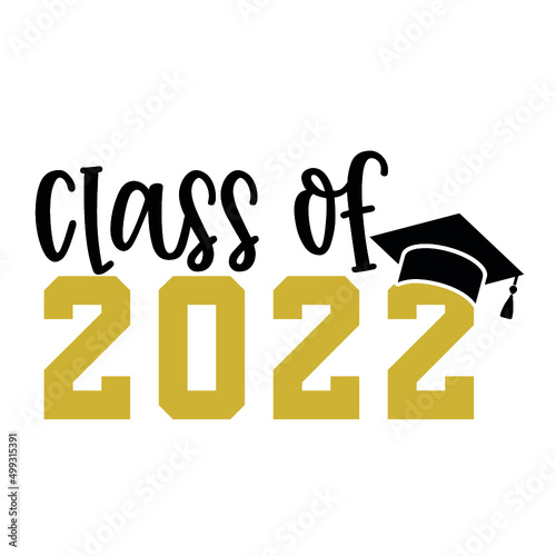 Hand drawn class of 2022 lettering Free vector Class of 2022 badge Congrats graduates Design