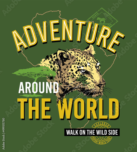 Safari wild print, safari adventure vector print