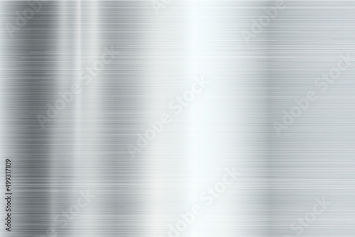 Metal, stainless steel texture background with reflection. Vector Illustration - Vector