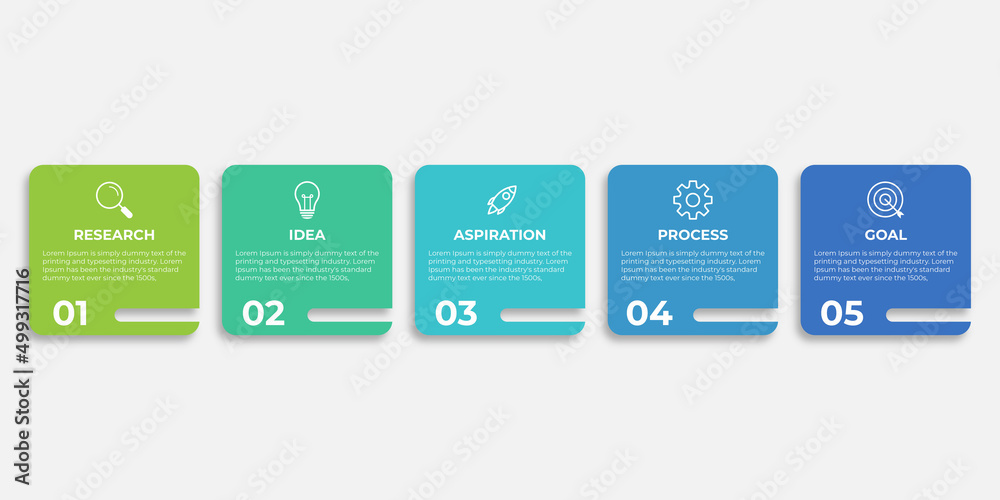 Business infographic template. Thin line design label with icon and 5 options, steps or processes.