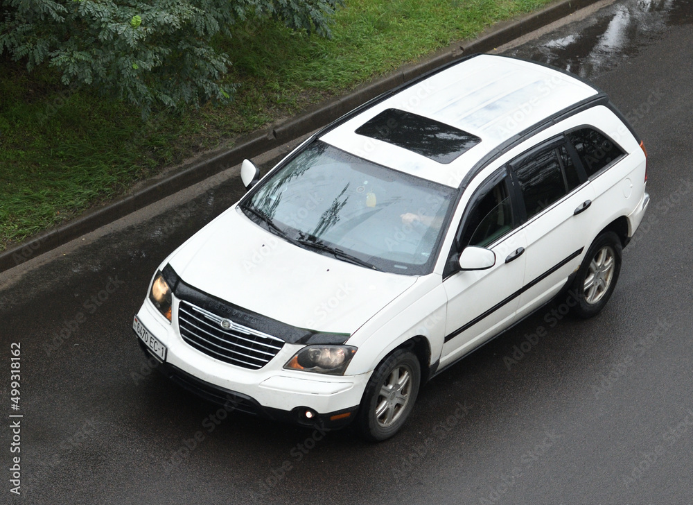 Belarus, Minsk-October 29.08.2021:SUV Chrysler Pacifica on the road in the  city. Stock Photo | Adobe Stock
