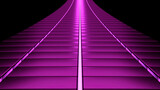 Bright purple background.Design. Purple space with different bright rays that move in 3d format.
