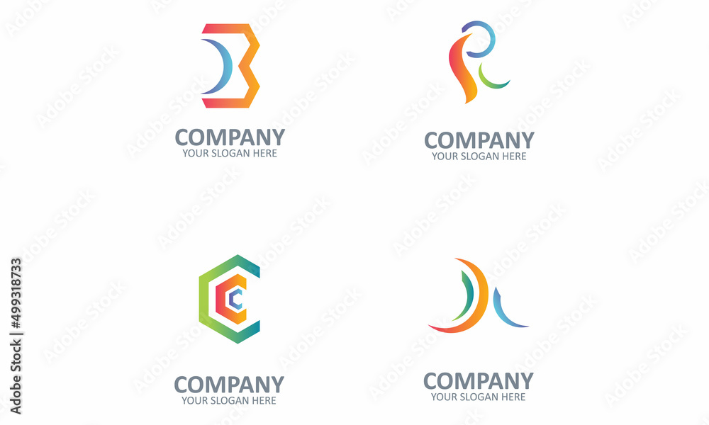 Abstract Colorful Logo Design Elements Abstract Colorful Logo Design Elements