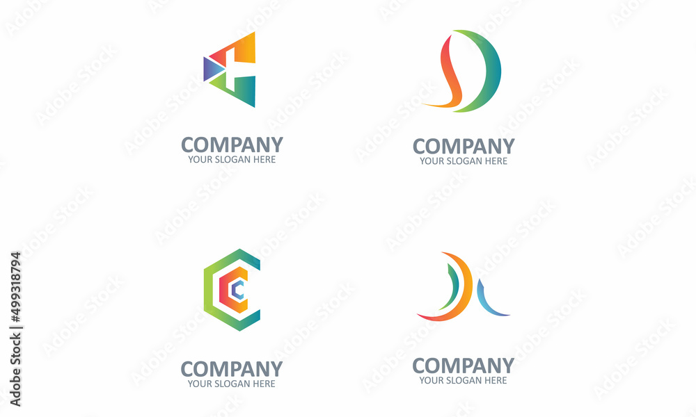Abstract Colorful Logo Design Elements Abstract Colorful Logo Design Elements