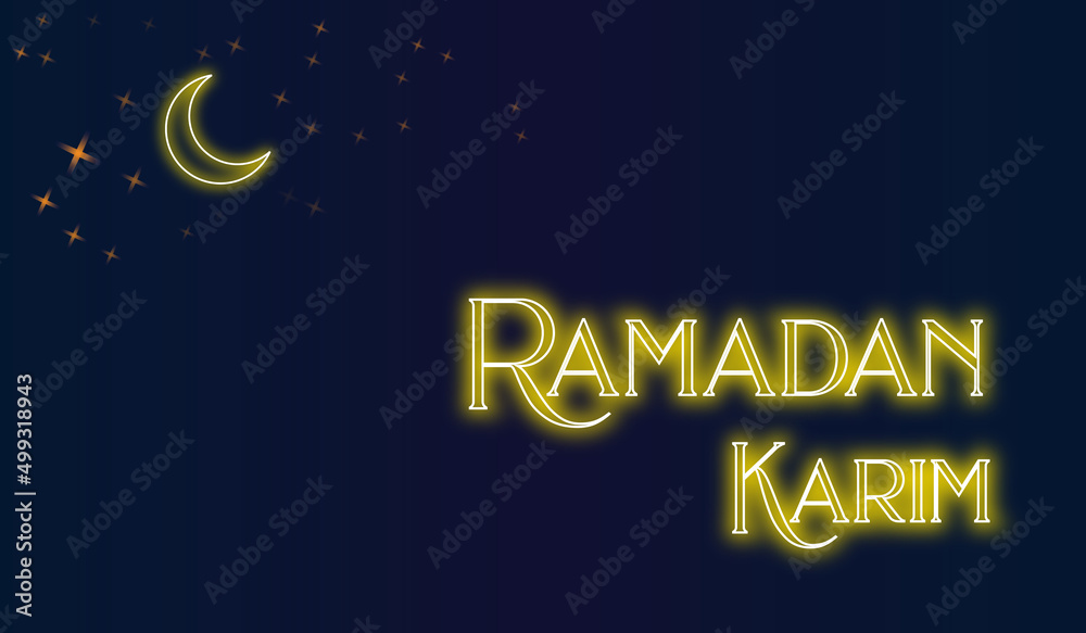 Ramadan card neon effect 