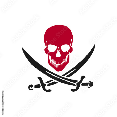 skull and sword concept vector