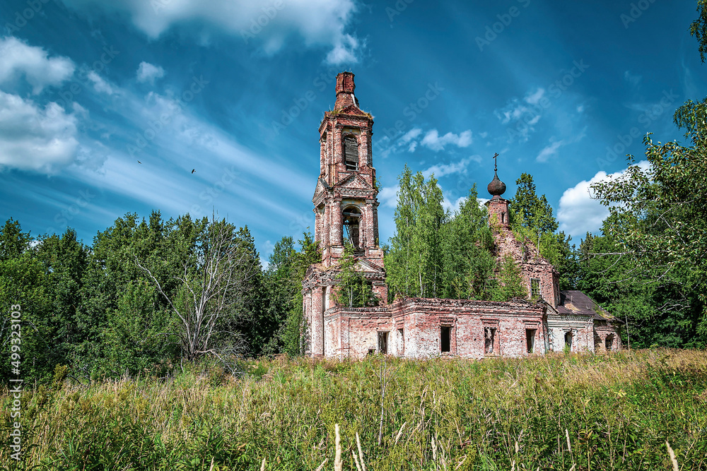 abandoned orthodox church landscape
