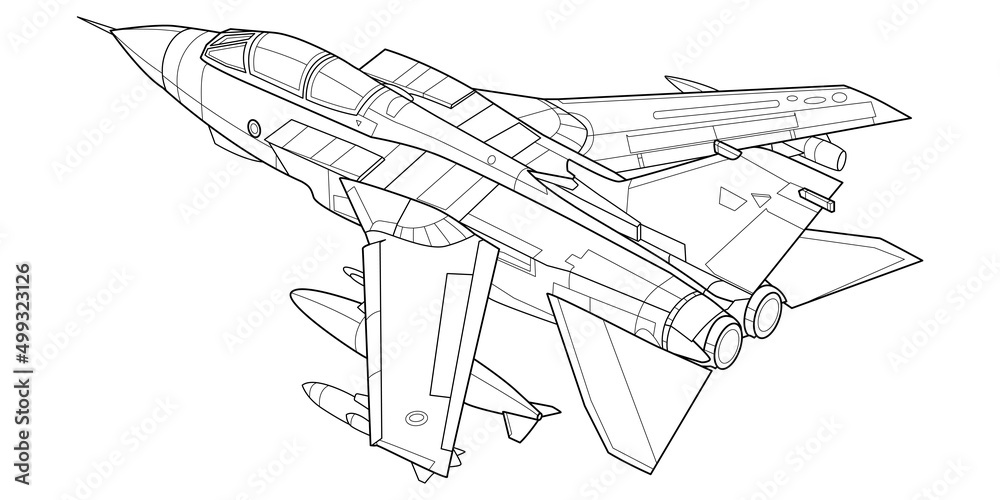 How to Draw a Fighter Jet Step by Step - EasyLineDrawing