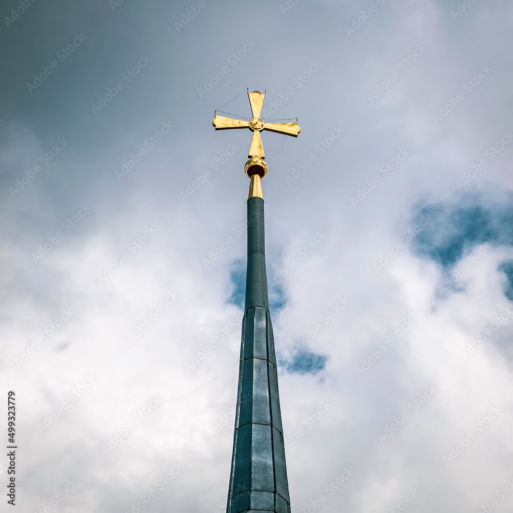 the spire of the Orthodox bell tower