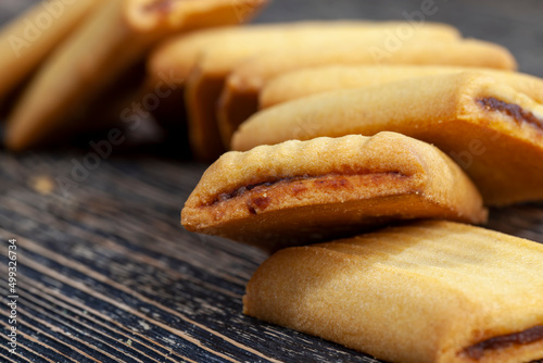 wheat cookies with fruit jam as a filling photo