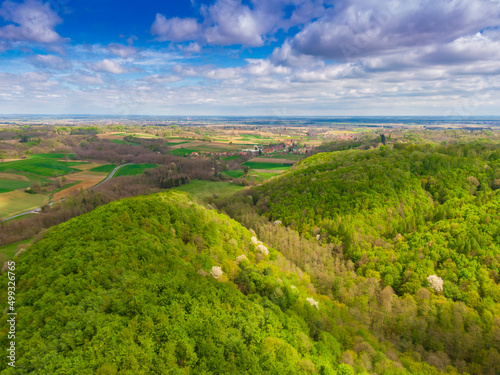 Beautiful Bilogora in spring from above